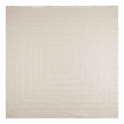 vidaXL Teppich ZIZUR Creme 240x240 cm Jute-Optik Indoor und Outdoor