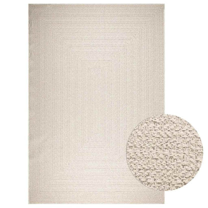 vidaXL Teppich ZIZUR Creme 240x340 cm Jute-Optik Indoor und Outdoor