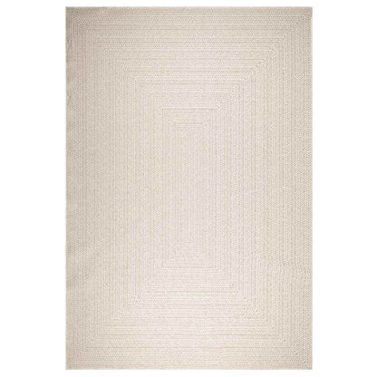 vidaXL Teppich ZIZUR Creme 240x340 cm Jute-Optik Indoor und Outdoor
