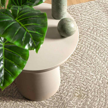 vidaXL Teppich ZIZUR Creme 60x110 cm Jute-Optik Indoor und Outdoor