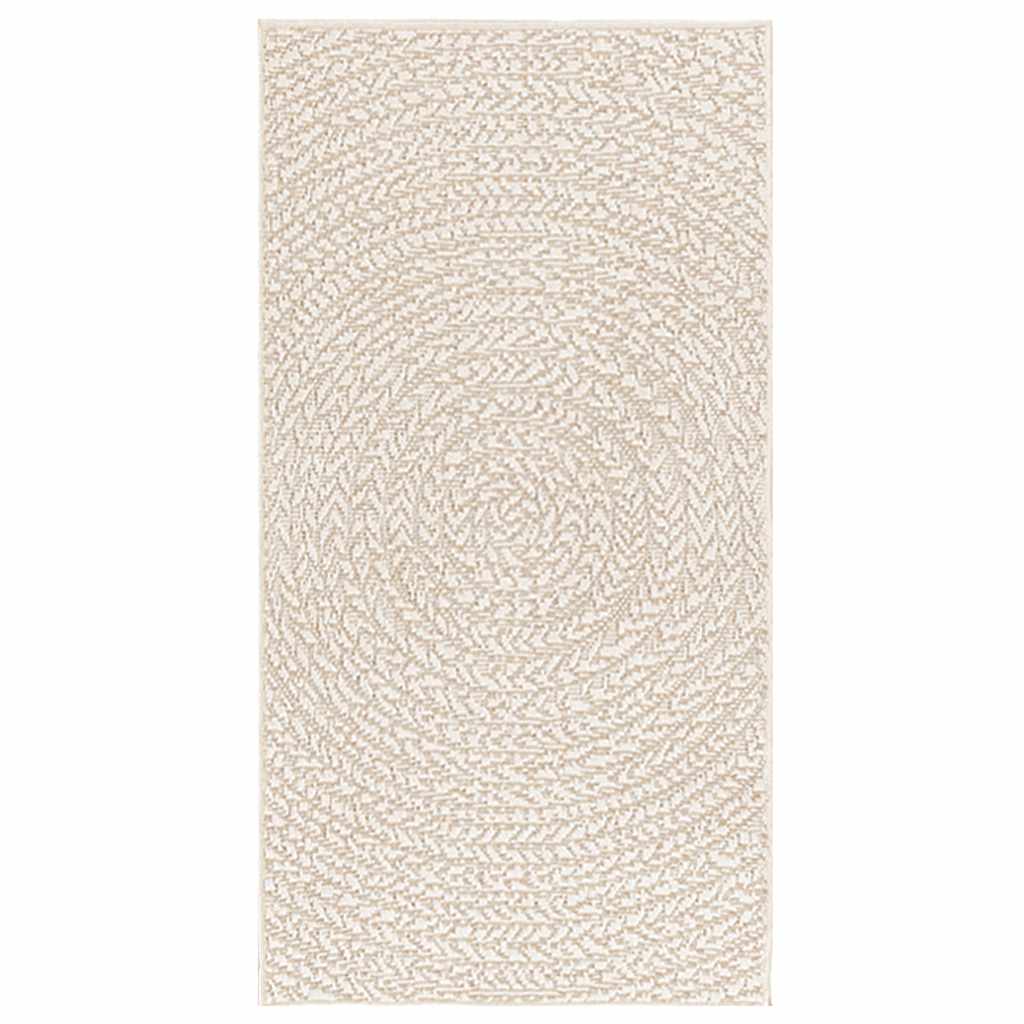 vidaXL Teppich ZIZUR Creme 60x110 cm Jute-Optik Indoor und Outdoor