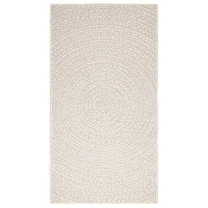 vidaXL Teppich ZIZUR Creme 80x150 cm Jute-Optik Indoor und Outdoor