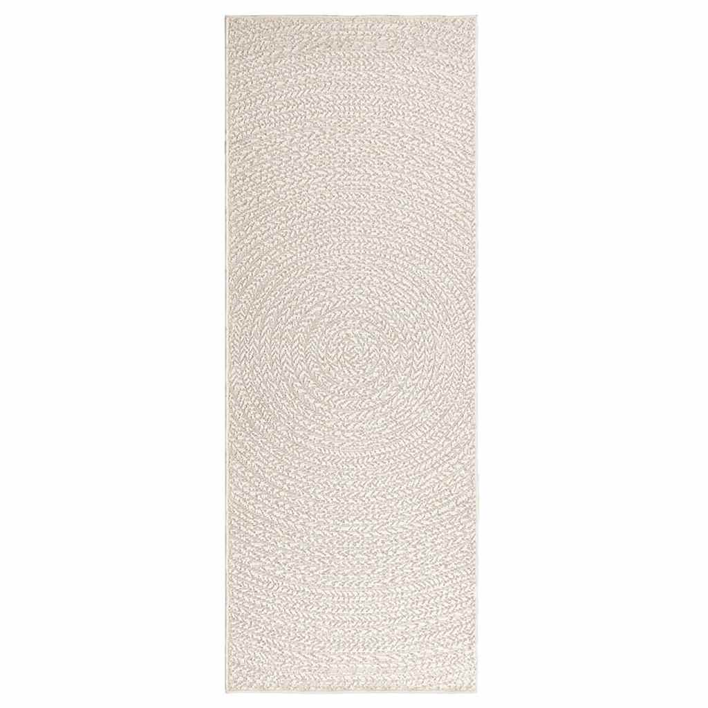 vidaXL Teppich ZIZUR Creme 80x200 cm Jute-Optik Indoor und Outdoor