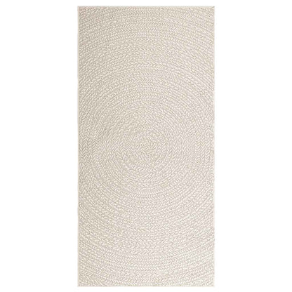 vidaXL Teppich ZIZUR Creme 100x200 cm Jute-Optik Indoor und Outdoor