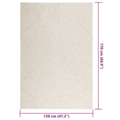 vidaXL Tapis ZIZUR Crème 120x170 cm Aspect Jute Intérieur et Extérieur