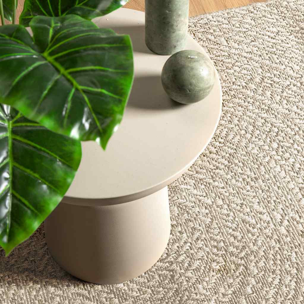 vidaXL Teppich ZIZUR Creme 140x200 cm Jute-Optik Indoor und Outdoor