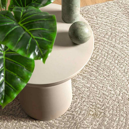 vidaXL Teppich ZIZUR Creme 160x230 cm Jute-Optik Indoor und Outdoor