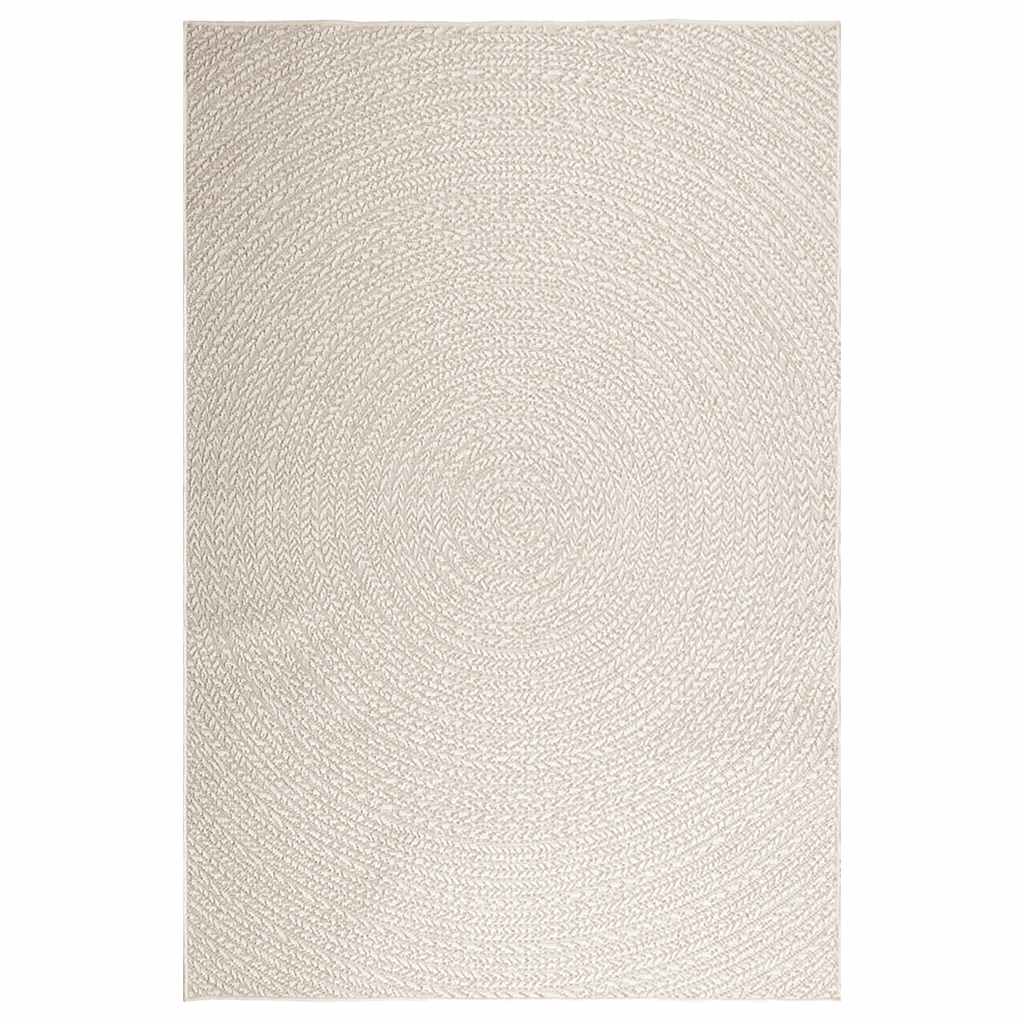 vidaXL Teppich ZIZUR Creme 160x230 cm Jute-Optik Indoor und Outdoor