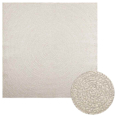 vidaXL Tapis ZIZUR Crème 200x200 cm Aspect Jute Intérieur et Extérieur