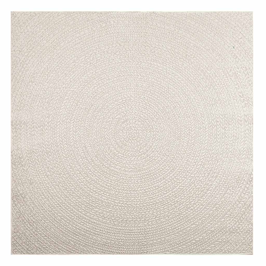 vidaXL Tapis ZIZUR Crème 200x200 cm Aspect Jute Intérieur et Extérieur