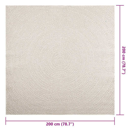 vidaXL Tapis ZIZUR Crème 200x200 cm Aspect Jute Intérieur et Extérieur