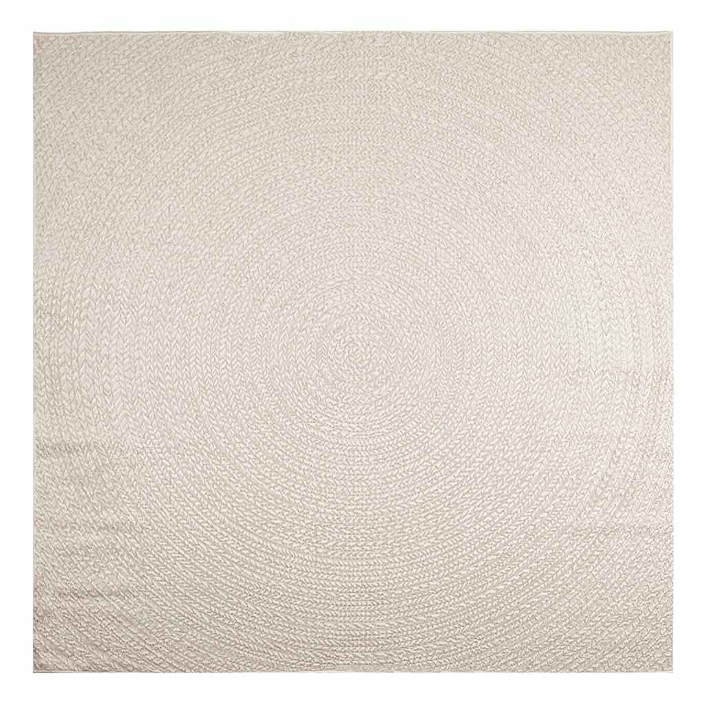 vidaXL Teppich ZIZUR Creme 240x240 cm Jute-Optik Indoor und Outdoor