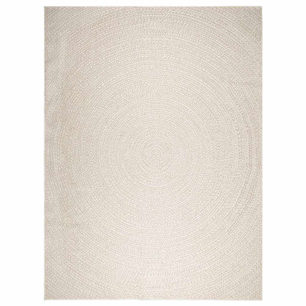 vidaXL Teppich ZIZUR Creme 240x340 cm Jute-Optik Indoor und Outdoor