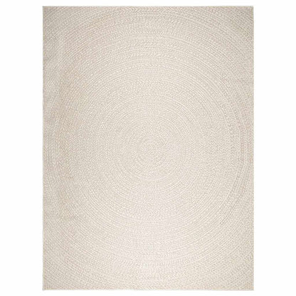 vidaXL Teppich ZIZUR Creme 240x340 cm Jute-Optik Indoor und Outdoor