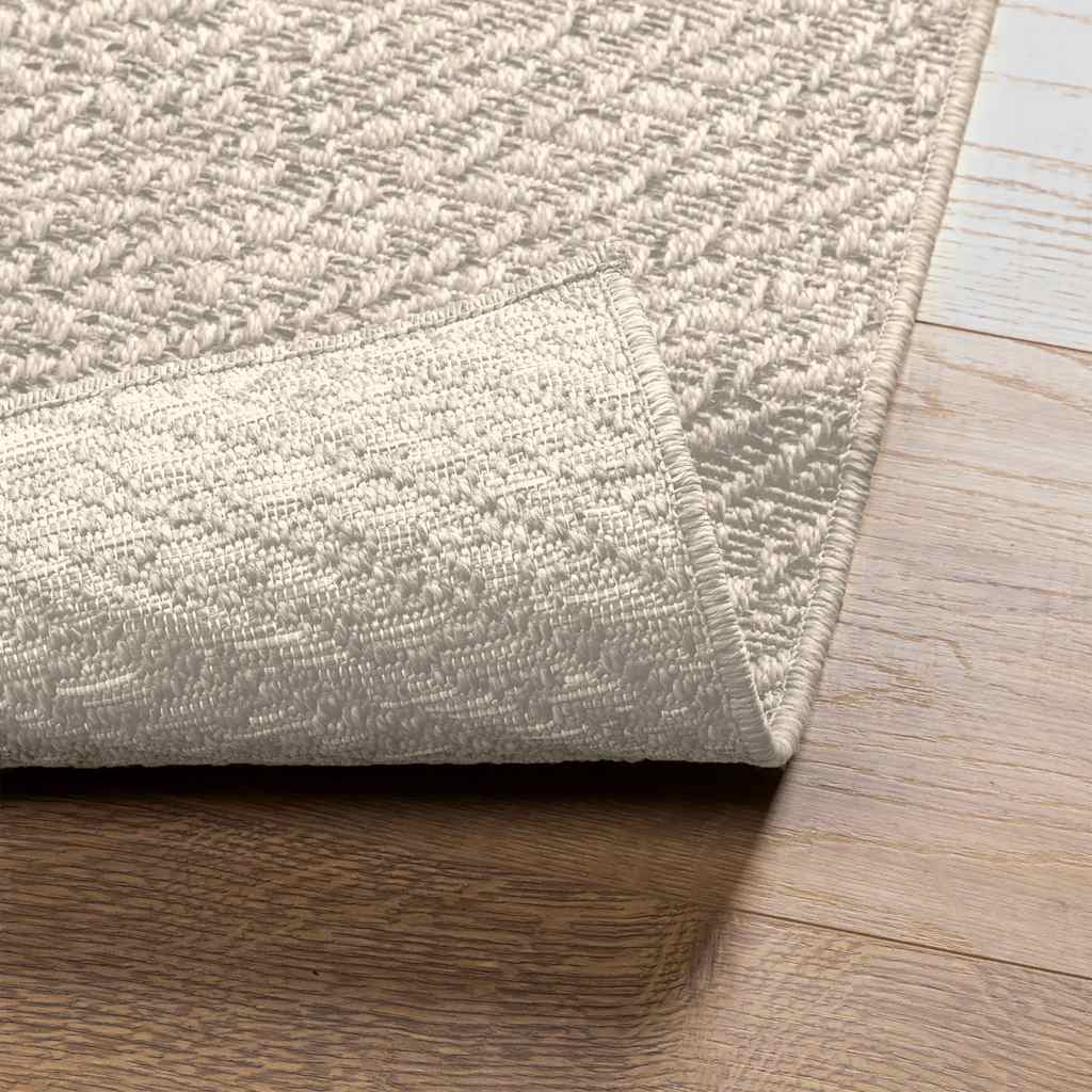 vidaXL Teppich ZIZUR Creme 240x340 cm Jute-Optik Indoor und Outdoor