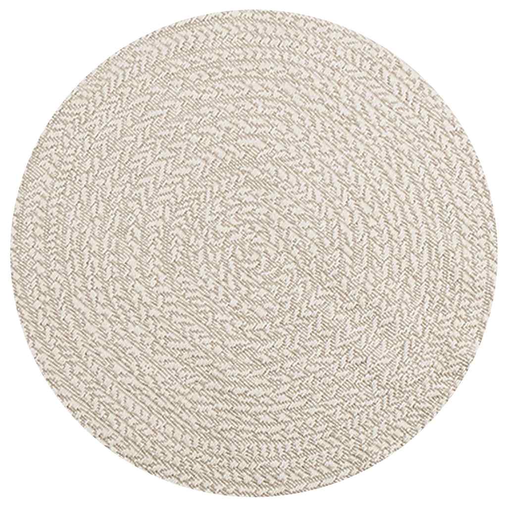 vidaXL Teppich ZIZUR Creme Ø 90 cm Jute-Optik Indoor und Outdoor