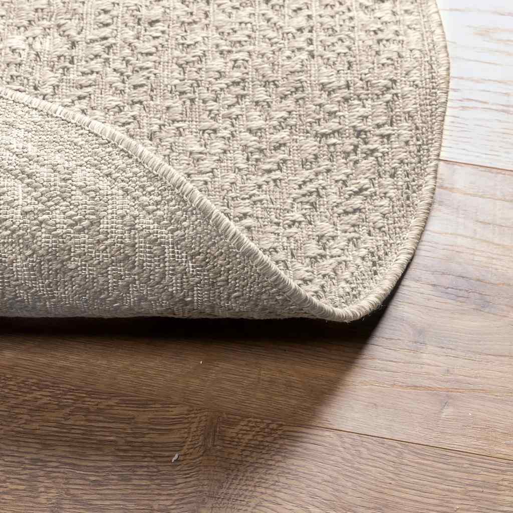 vidaXL Teppich ZIZUR Creme Ø 90 cm Jute-Optik Indoor und Outdoor