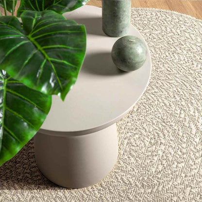 vidaXL Teppich ZIZUR Creme Ø 120 cm Jute-Optik Indoor und Outdoor