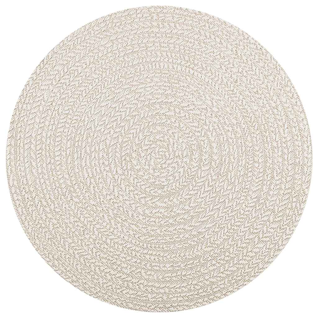 vidaXL Teppich ZIZUR Creme Ø 120 cm Jute-Optik Indoor und Outdoor