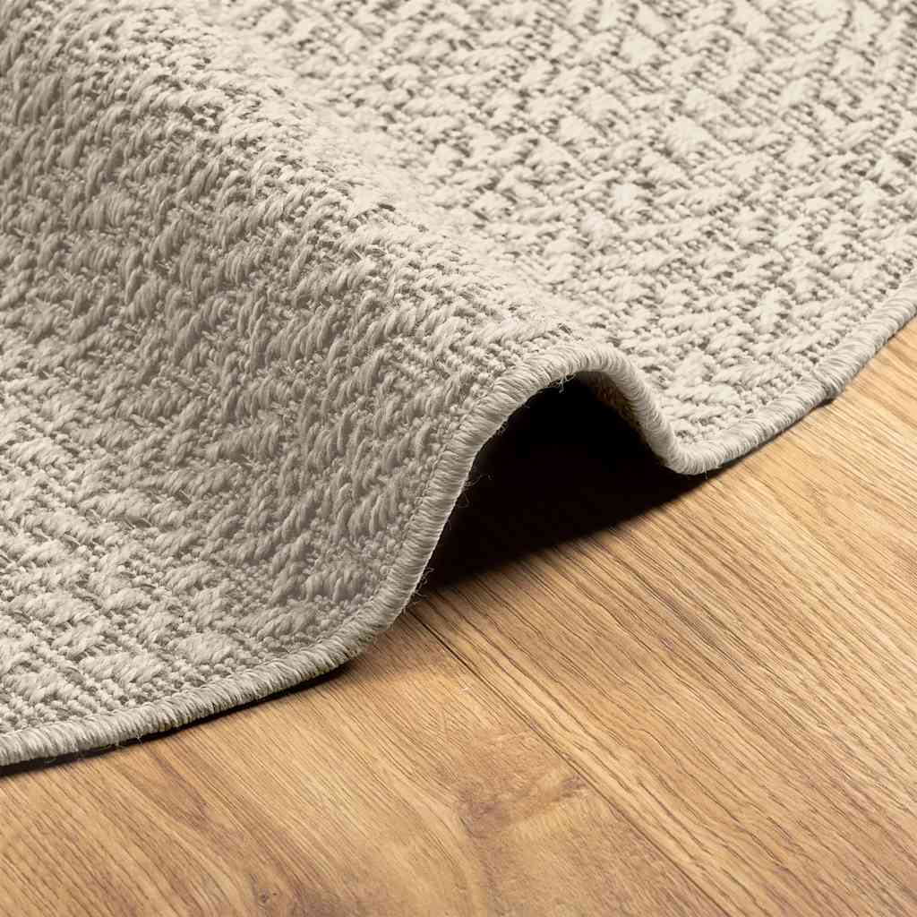 vidaXL Teppich ZIZUR Creme Ø 120 cm Jute-Optik Indoor und Outdoor