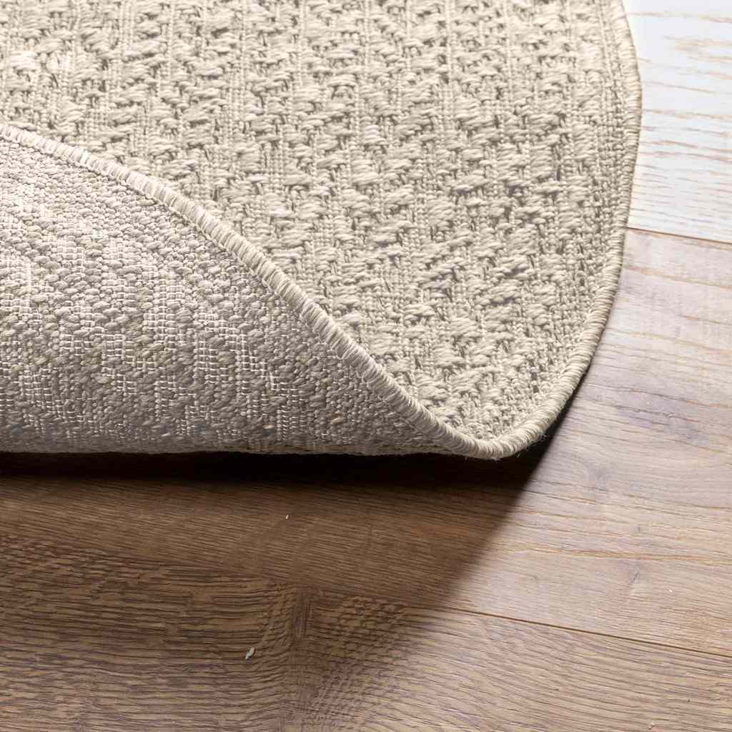 vidaXL Teppich ZIZUR Creme Ø 120 cm Jute-Optik Indoor und Outdoor