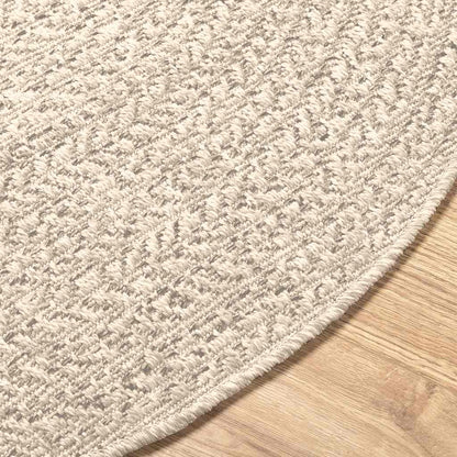 vidaXL Teppich ZIZUR Creme Ø 120 cm Jute-Optik Indoor und Outdoor