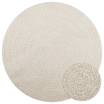 vidaXL Teppich ZIZUR Creme Ø 160 cm Jute-Optik Indoor und Outdoor