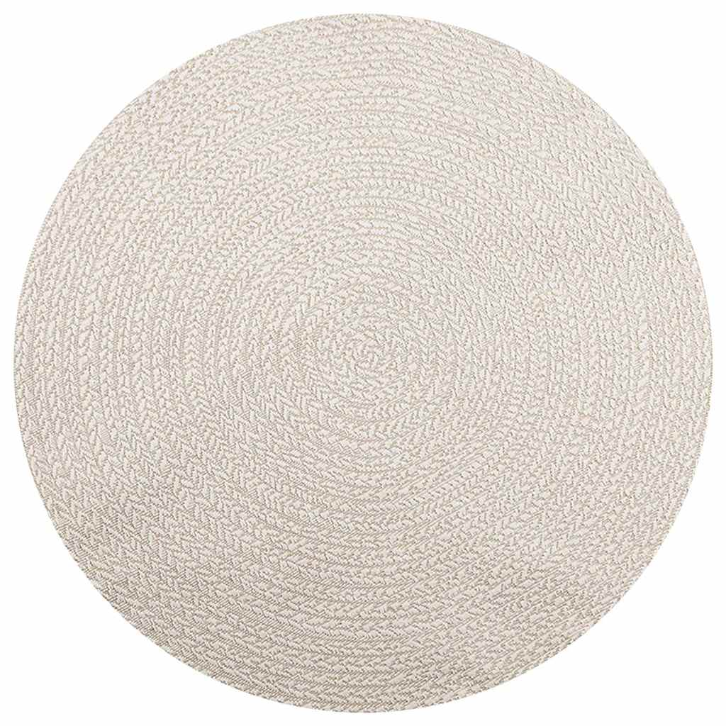 vidaXL Teppich ZIZUR Creme Ø 160 cm Jute-Optik Indoor und Outdoor