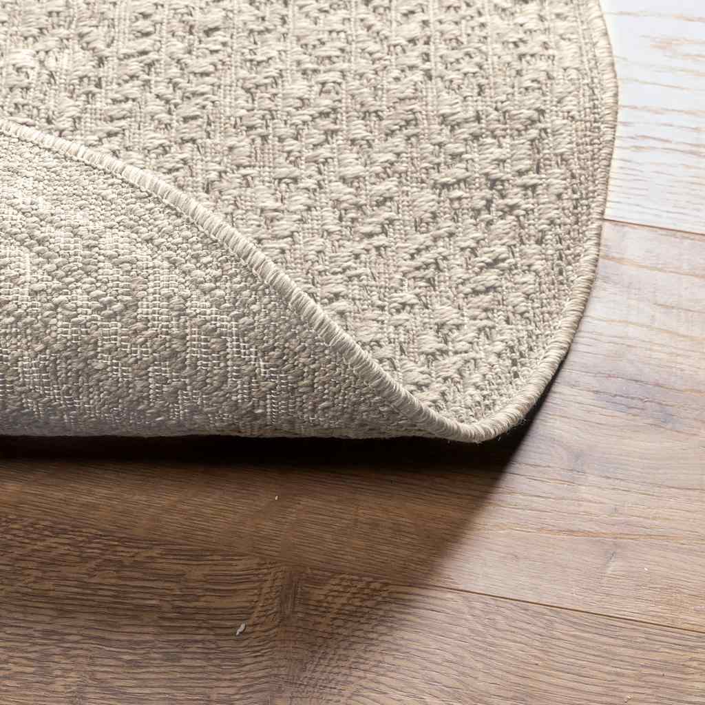 vidaXL Teppich ZIZUR Creme Ø 160 cm Jute-Optik Indoor und Outdoor