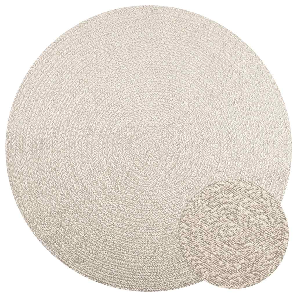 vidaXL Teppich ZIZUR Creme Ø 200 cm Jute-Optik Indoor und Outdoor