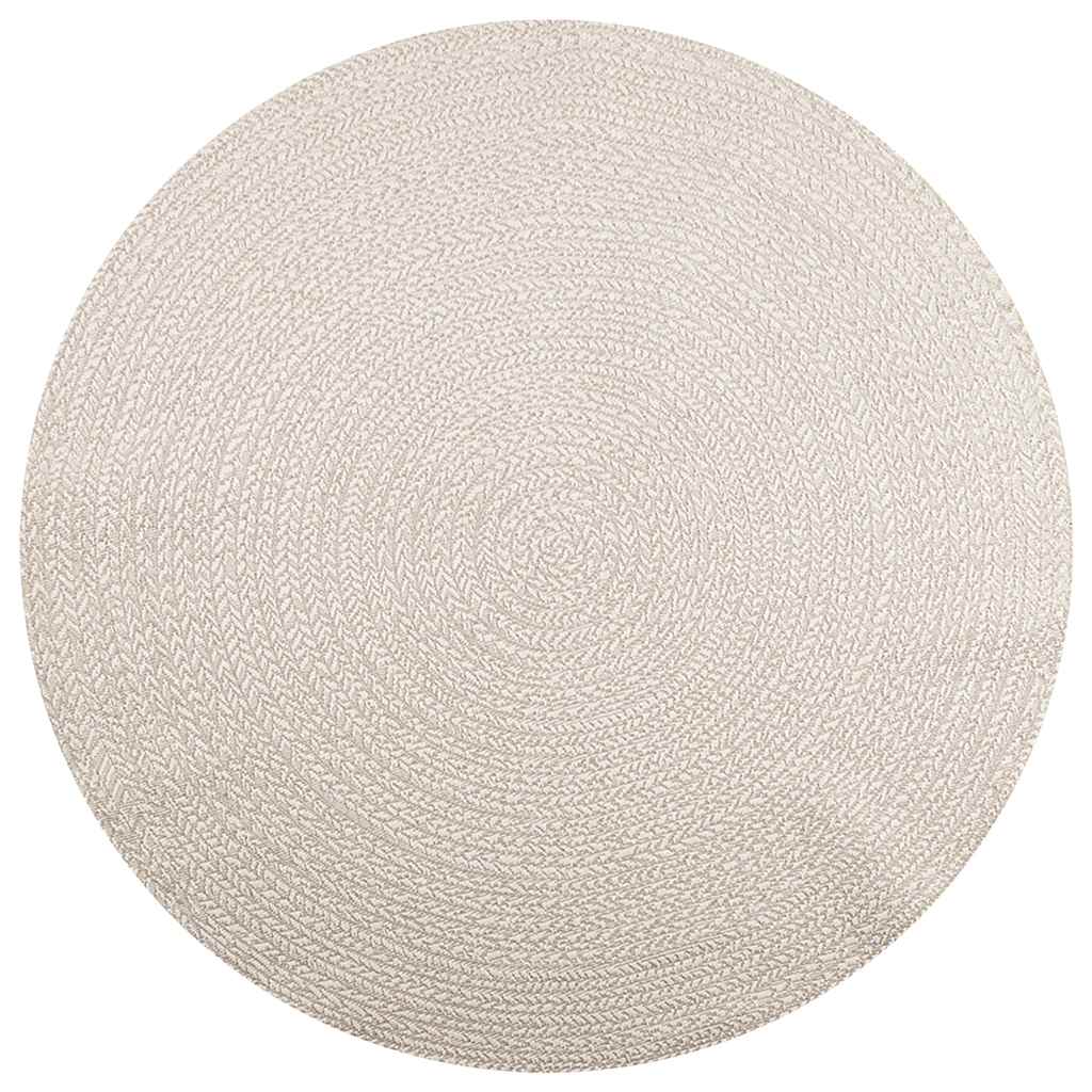 vidaXL Teppich ZIZUR Creme Ø 200 cm Jute-Optik Indoor und Outdoor