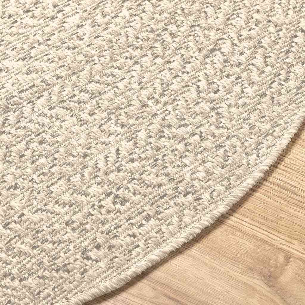 vidaXL Teppich ZIZUR Creme Ø 200 cm Jute-Optik Indoor und Outdoor