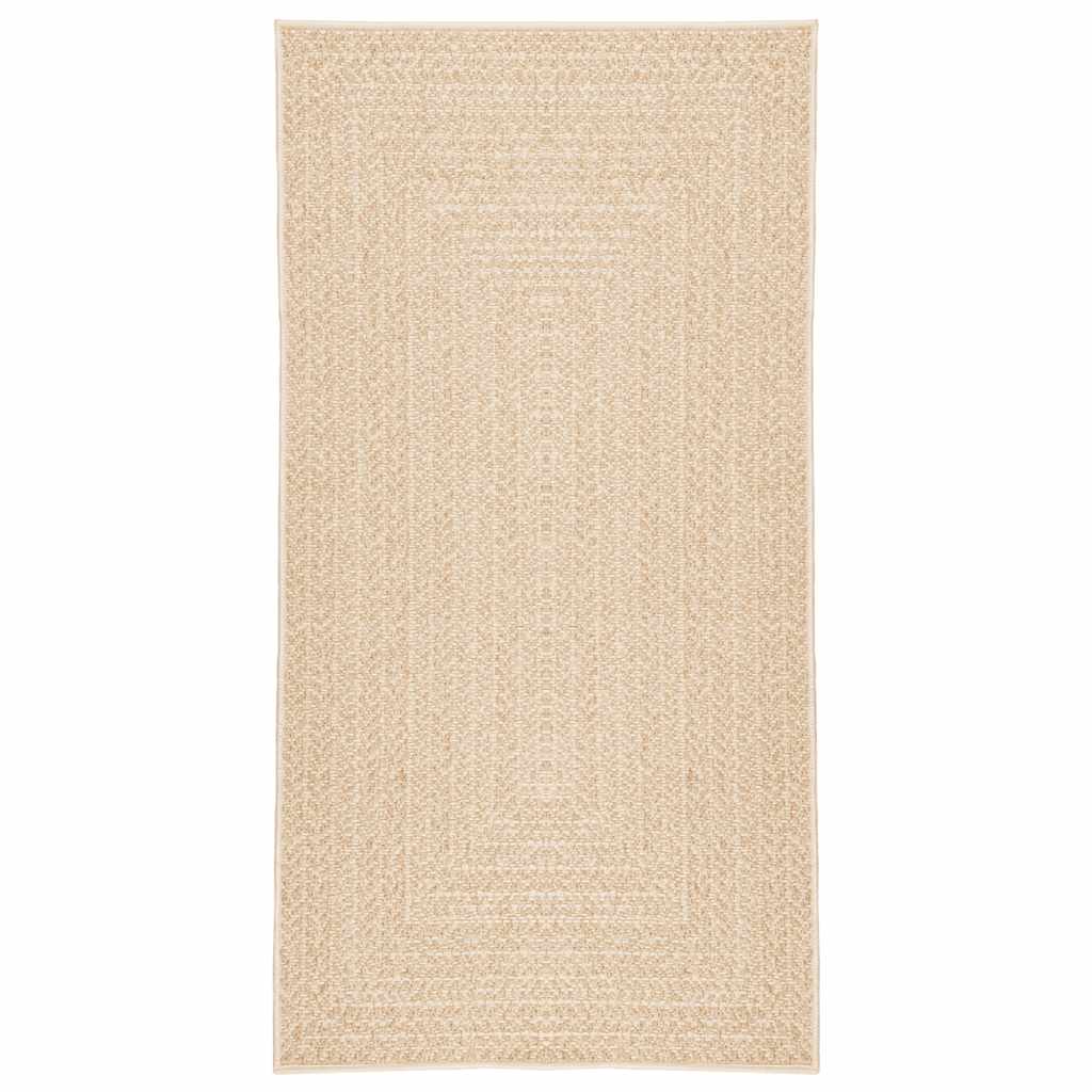 vidaXL Teppich ZIZUR Beige 60x110 cm Jute-Optik Indoor und Outdoor