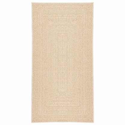 vidaXL Teppich ZIZUR Beige 60x110 cm Jute-Optik Indoor und Outdoor