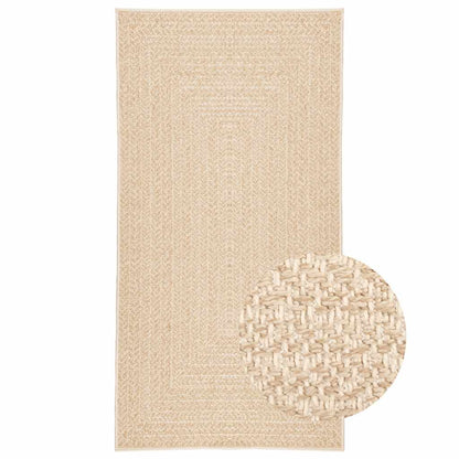 vidaXL Teppich ZIZUR Beige 60x110 cm Jute-Optik Indoor und Outdoor