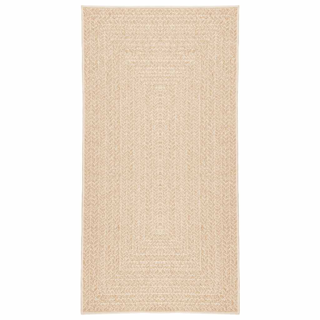 vidaXL Teppich ZIZUR Beige 80x150 cm Jute-Optik Indoor und Outdoor