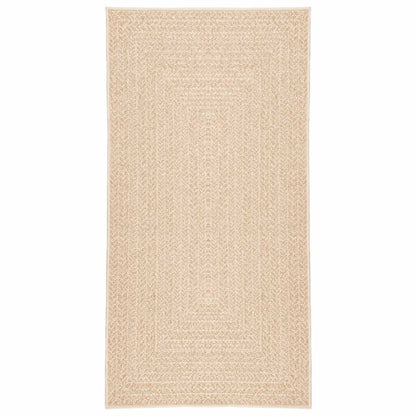 vidaXL Teppich ZIZUR Beige 80x150 cm Jute-Optik Indoor und Outdoor