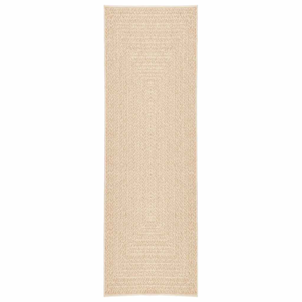 vidaXL Teppich ZIZUR Beige 80x250 cm Jute-Optik Indoor und Outdoor