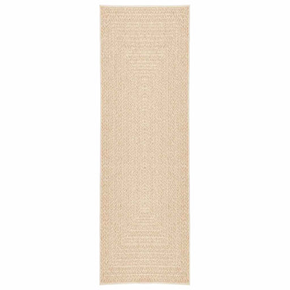 vidaXL Teppich ZIZUR Beige 80x250 cm Jute-Optik Indoor und Outdoor