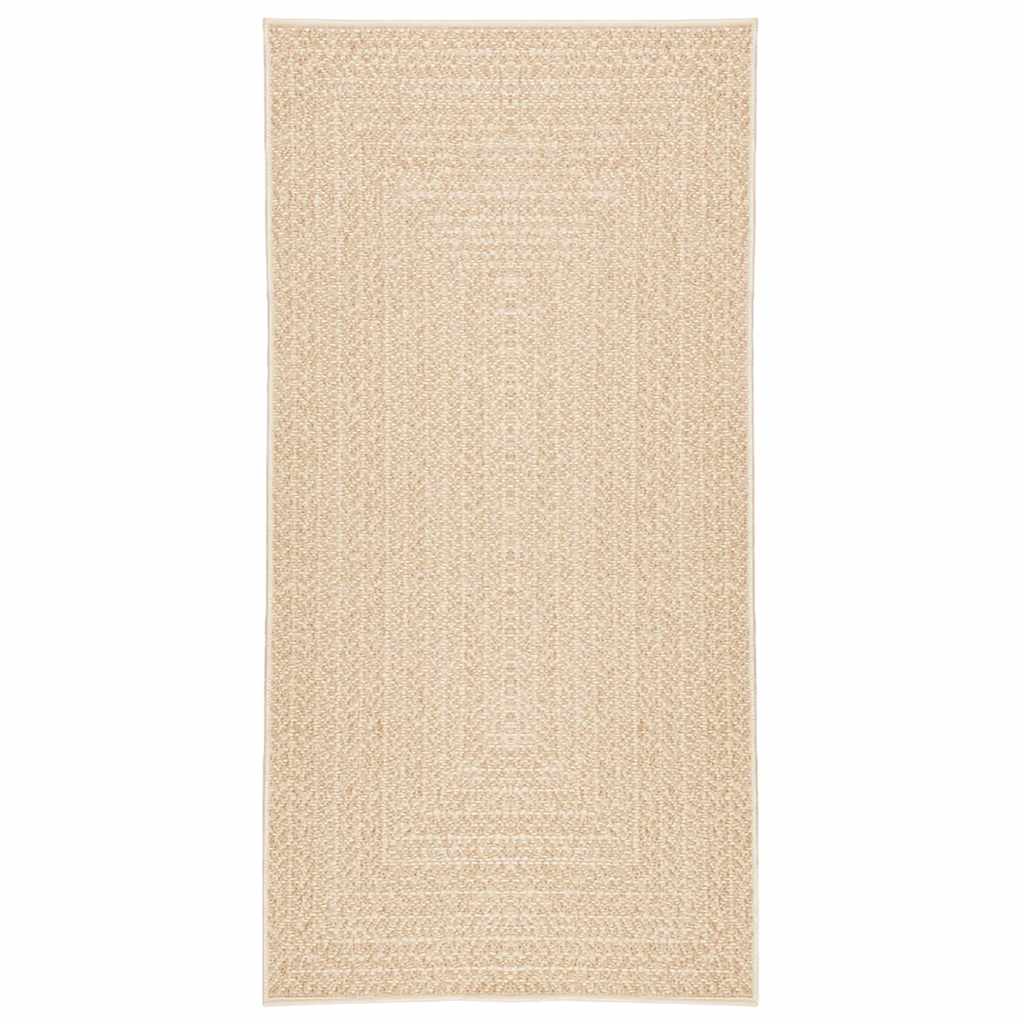 vidaXL Teppich ZIZUR Beige 100x200 cm Jute-Optik Indoor und Outdoor