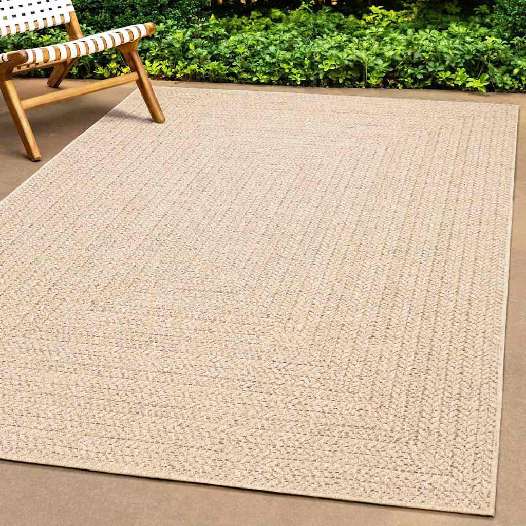 vidaXL Teppich ZIZUR Beige 100x200 cm Jute-Optik Indoor und Outdoor