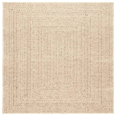 vidaXL Teppich ZIZUR Beige 120x120 cm Jute-Optik Indoor und Outdoor