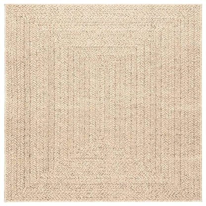 vidaXL Teppich ZIZUR Beige 120x120 cm Jute-Optik Indoor und Outdoor