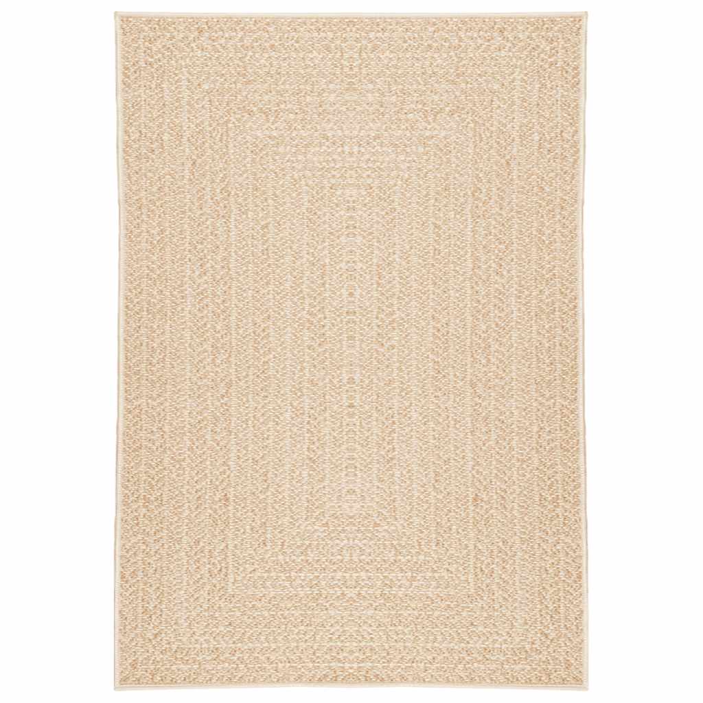 vidaXL Teppich ZIZUR Beige 140x200 cm Jute-Optik Indoor und Outdoor