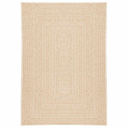 vidaXL Teppich ZIZUR Beige 140x200 cm Jute-Optik Indoor und Outdoor