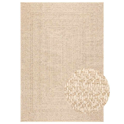 vidaXL Teppich ZIZUR Beige 160x230 cm Jute-Optik Indoor und Outdoor