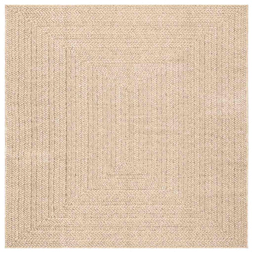 vidaXL Teppich ZIZUR Beige 200x200 cm Jute-Optik Indoor und Outdoor