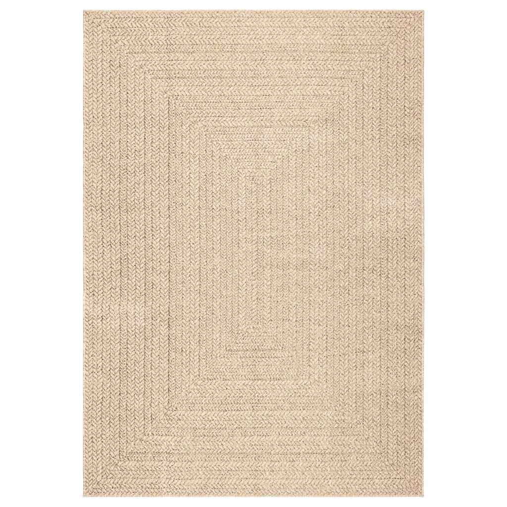 vidaXL Teppich ZIZUR Beige 200x290 cm Jute-Optik Indoor und Outdoor