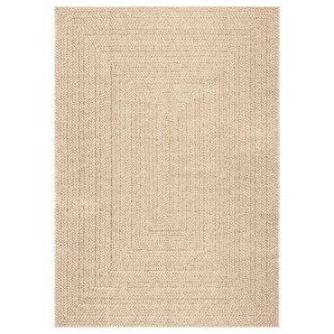vidaXL Teppich ZIZUR Beige 200x290 cm Jute-Optik Indoor und Outdoor