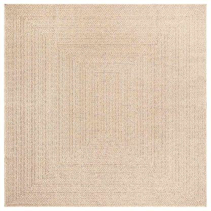 vidaXL Teppich ZIZUR Beige 240x240 cm Jute-Optik Indoor und Outdoor